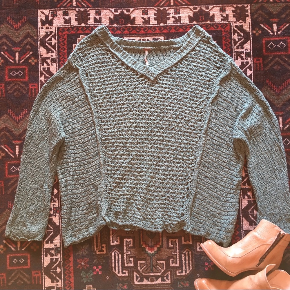 Free People Green Sweater